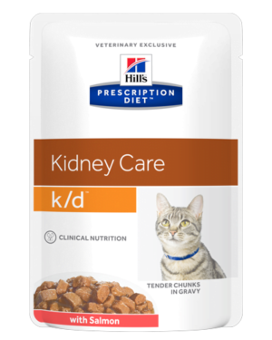 Hills Prescription Diet™ k/d™ Feline Tender Chunks in Gravy with Salmon 12x85g guliašas katėms su lašiša