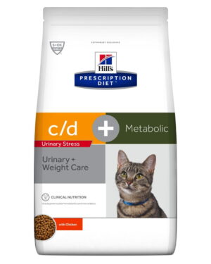 Hills PRESCRIPTION DIET c/d Feline Urinary Stress + Metabolic kačių ėdalas su vištiena