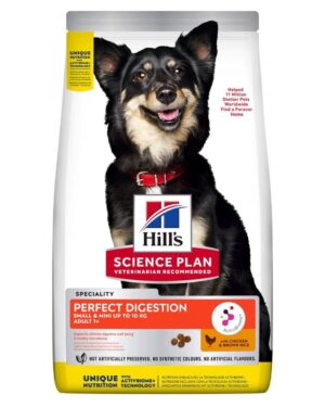 Hills Science Plan Perfect Digestion Small & Mini Canine Adult 1+ šunų maistas su vištiena